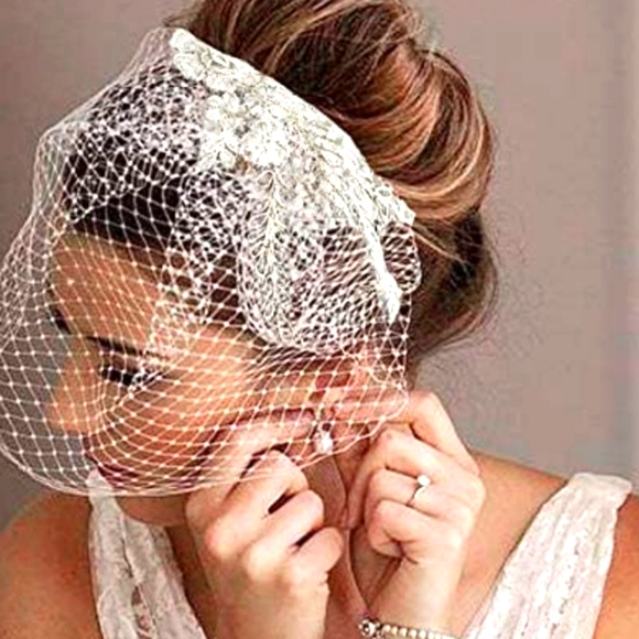 Accessories - White Birdcage Veil